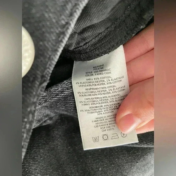 NEOT REDONE high waist straight leg ripped jeans in black size 26 - Picture 4 of 4